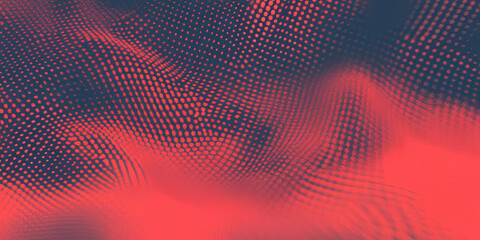 Aufkleber - Interesting halftone texture with vibrant red and blue colors flowing together