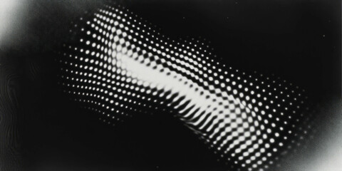 Poster - Halftone texture with dynamic patterns and rhythmic formations in monochrome tones