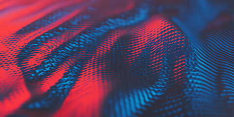 Aufkleber - Halftone texture showcases dynamic patterns of red and blue colors creating visual interest