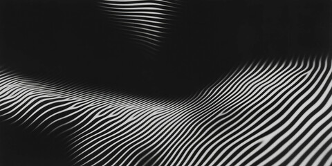 Poster - Halftone texture creating a dynamic pattern of lines and shadows in black and white