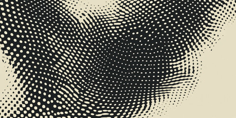 Poster - Halftone texture with dynamic patterns creating a sense of movement and chaos