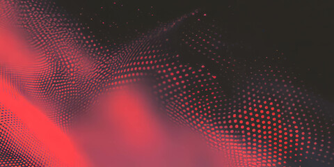 Aufkleber - Grunge halftone texture with distorted dots creating an abstract effect on black background