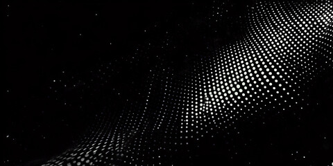 Poster - Grunge halftone texture creating a dynamic pattern on a black background