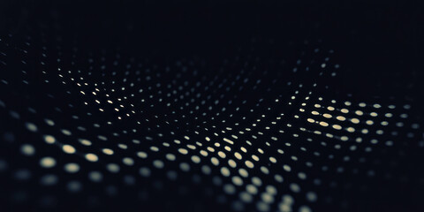 Poster - Grunge halftone texture overlay with dots creating a structured pattern on black background