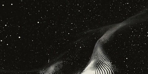 Poster - Grunge halftone overlay texture with dots and vintage effect on a black background