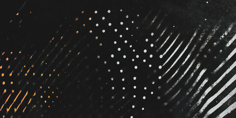 Poster - Grunge halftone texture with dots on a black background creating an industrial look
