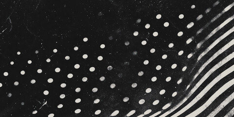 Aufkleber - Grunge halftone texture with dots on black background showcasing industrial design elements
