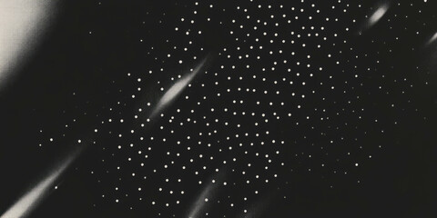 Aufkleber - Grunge halftone texture showcasing random dotted pattern against a solid black background