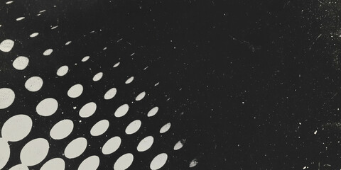 Aufkleber - Grunge halftone texture featuring random scattered dots on a black background
