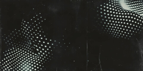 Poster - Grunge halftone texture with faded dots and vintage feel displayed on black background