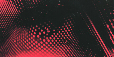 Poster - Grunge halftone texture with faded dots creates vintage feel on black background