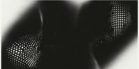 Aufkleber - Grunge halftone texture with ink splatter on a contrasting black background