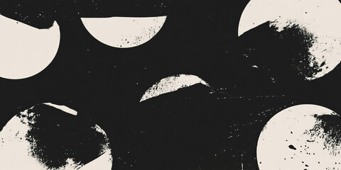 Aufkleber - Grunge halftone texture with large dots and bold patterns on a black background