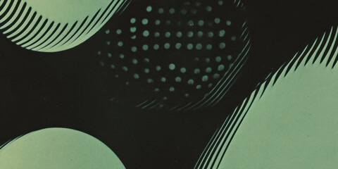 Aufkleber - Bold graphic design featuring grunge halftone texture on a black background