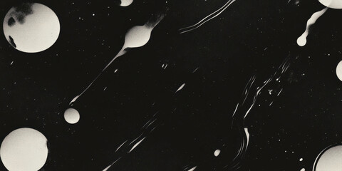 Poster - Grunge halftone overlay with bold dots and dynamic patterns on a dark background