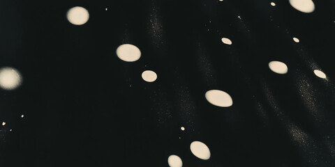 Poster - Grunge halftone texture overlay with distressed dots on a black background for artistic designs