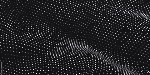 Aufkleber - Grunge halftone texture with a vintage look against a black background creating depth and dimension