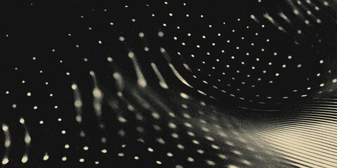 Poster - Grunge halftone overlay texture on a black background creates a vintage artistic effect