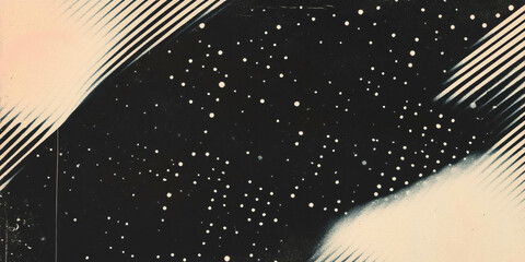 Poster - Exploration of grunge halftone texture with integrated background elements in black