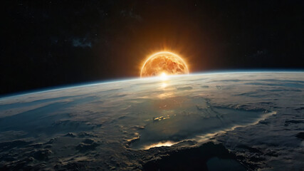 Wall Mural - Science concept background with planet on space