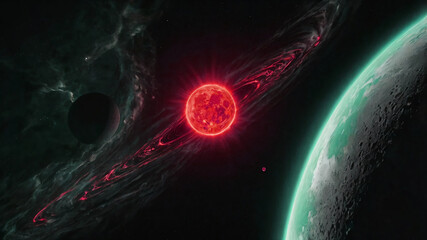 Wall Mural - Science concept background with planet on space