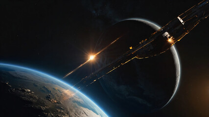 Wall Mural - Science concept background with planet on space