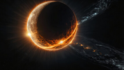 Wall Mural - Science concept background with planet on space