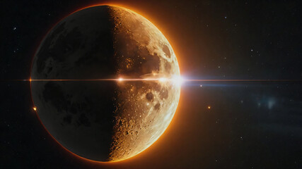 Wall Mural - Science concept background with planet on space