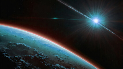 Wall Mural - Science concept background with planet on space