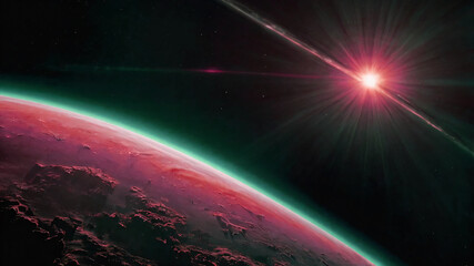 Wall Mural - Science concept background with planet on space