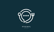 © iDESIGN_4U - Minimal food talk logo / speech bubble logo / food chat logo / table talk logo