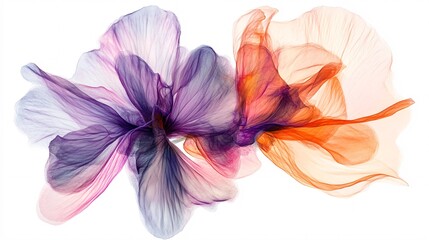 Aufkleber - A vibrant composition of colorful wisps, blending shades of purple, orange, and pink, creating a dreamy and ethereal effect.