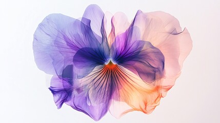 Poster - Delicate purple and orange flower petals blend in a harmonious display, showcasing nature's beauty in soft hues.