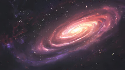 Wall Mural - image of a spiral galaxy vortex with swirling stars and colorful nebulae, suitable for space-themed 