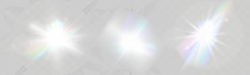 Wall Mural - bright glowing light burst with soft edges and subtle rays on a transparent background, suitable for
