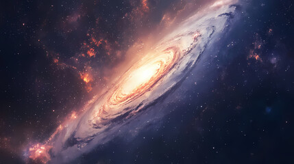 Wall Mural - swirling galaxy with a cosmic vortex of light color for explore the infinite depths of space concept
