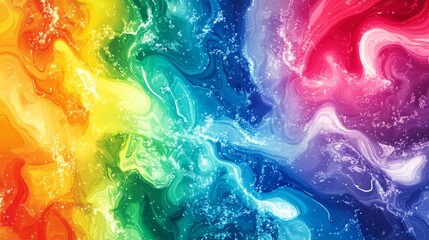 Aufkleber - A vibrant abstract swirl of colors in rainbow hues creates an energetic and dynamic background.