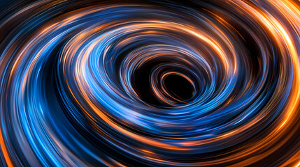 Wall Mural - captivating cosmic vortex swirling with vibrant blue and orange hues, depicting the mysterious beaut