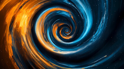 Wall Mural - captivating cosmic vortex swirling with vibrant blue and orange hues, depicting the mysterious beaut