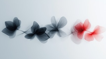 Poster - A line of flowers with black and red petals