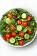 © BrandwayArt - Fresh garden salad with cucumbers and cherry tomatoes arranged beautifully