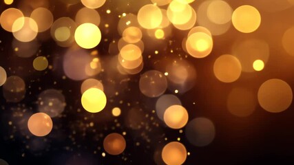Poster - Glowing bokeh lights illuminate the festive atmosphere with sparkles and rich colors, Glowing bokeh lights with sparkles, creating festive atmosphere