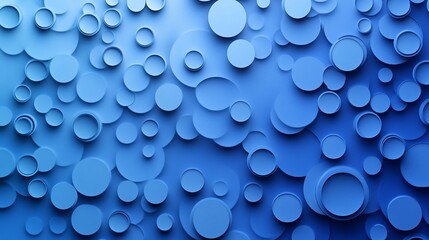 Aufkleber - Abstract blue background with varying sizes of circular shapes, creating a modern and dynamic design.