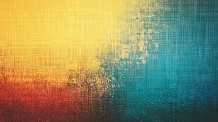 Aufkleber - A vibrant abstract texture blending warm orange and cool teal hues, creating a visually striking backdrop.