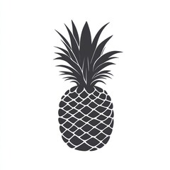 Aufkleber - Fresh pineapple with green leaves on white background showcasing vibrant tropical fruit detail. Generative AI
