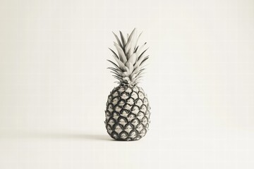 Aufkleber - Fresh pineapple displayed on a minimalist surface with a neutral background during soft natural lighting. Generative AI