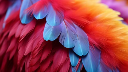 Poster - Vibrant feathers showcase nature's artistry and brilliance in vivid colors. Generative AI
