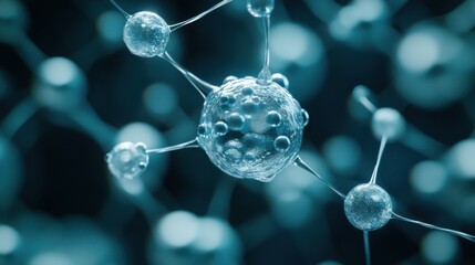 Poster - Close-up view of a molecular structure showcasing interconnected atoms in a scientific context