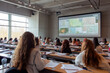 © AlvaroRT - Students in modern classroom attending lecture on geographic data and mapping.