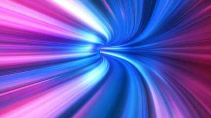 Poster - Colorful tunnel swirling with shades of blue and pink. Generative AI